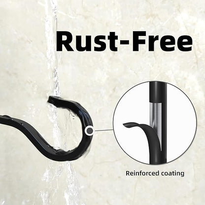 saffruff Heavy Duty Plant Hooks for Wall: 6-Inch 2 Pack Plant Hangers Outdoor, Hold 35lb, Bird Feeder Hanger for Outside, Iron Planter Brackets for Hanging Baskets, Wind Chime, Lantern, Metal - Black