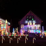 10" Christmas Candy Cane Lights - Set of 10 Pathway Markers Christmas Outdoor Yard Decorations, Xmas Candy Canes Stake Lights for Lawn Walkway Garden, Xmas Party Indoor Ornaments