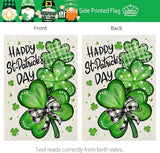 CROWNED BEAUTY St Patricks Day Garden Flag Shamrocks Clover 12x18 Inch Double Sided Green Holiday Decoration for Outdoor Lawn Yard CF1928-12
