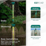 EZRead 21” Giant Professional Outdoor rain Gauge, USA Made Heavy Duty All Weather Freeze Proof Stake or mountable with Float, Green (820-1002)