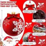 Rtteri 30 Pcs Large Christmas Ball Shape Ornaments for Outdoor 4.9 Inch Double Sided Plastic Christmas Hanging Ornaments Balls for Xmas Tree Indoor Outdoor House Porch Yard Supplies