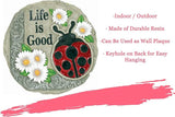 Spoontiques - Garden Décor -Life is Good Ladybug Stepping Stone - Decorative Stone for Garden