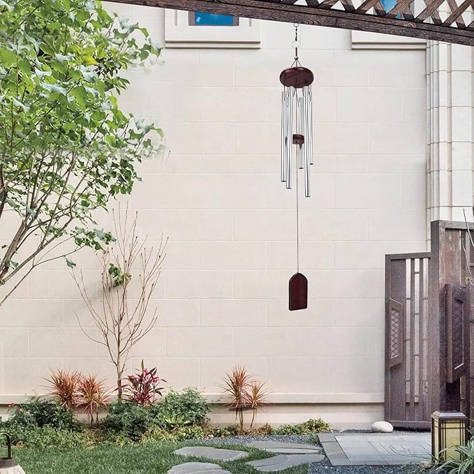 Wind Chimes for Outside, Memorial Wind Chimes with Soothing Melodic Tones, Sympathy Wind Chimes with 6 Tuned Tubes, Great as a Gift or for Your Own Porch, Garden, Backyard, and Home, 29 Inch