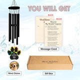 Personalized Pet Memorial Wind Chimes, Custom Photo Crystal Paw Print Suncatcher Ornament, Pet Keepsake Memorial Sympathy Gift for Loss of Dog Cat Lover, Remembrance Wind Chimes Outdoor Décor