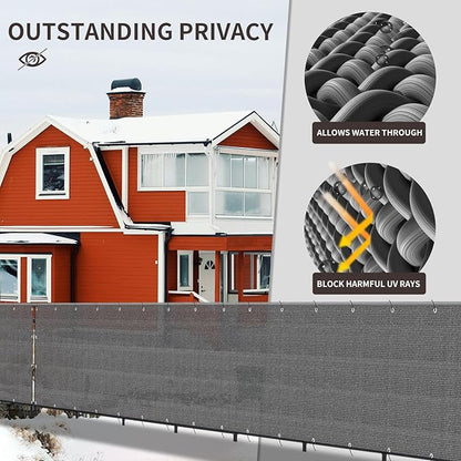 LOVE STORY Custom Size 2'6''x29' Dark Grey Balcony Privacy Screen,UV Block Privacy Fence Screen,90% Shield for Outdoor Pool Garden Apartment Railing
