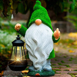 Garden Gnome 11.8, Funny Gnomes with Solar Lantern, Garden Statues Outdoor Clearance, Garden Gnomes Outdoor Funny for Patio Decor