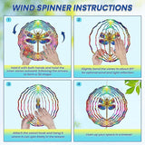 FLAGWIX Dragonfly Gifts for Women - 3D Stainless Steel Metal Wind Spinners 12 in - Dragonfly Wind Spinners Outdoor, Yard Garden Decor for Outside, Mothers Day Birthday Garden Gifts for Mom Grandma
