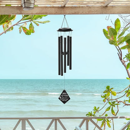 Glitzhome 38" H Large Metal Wind Chime, Classic Black Wind Chimes with Wind-Catcher, Memorial Windchime for Patio, Garden, Outdoor Home Decor