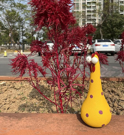 Tellme Long Neck Chicken Statue, Resin Rooster Sculpture, Creative Crafted Art Figurines, Funny Outdoor Decor, Cute Cock Decoration for Lawn, Yard, Office, Home, Weird Garden Gifts (1 PC)