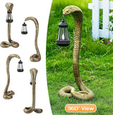 Solar Lantern Outdoor Snake Figurines 19.29‘’ for Garden Decoration,Yard Art Lawn Ornaments ,Porch Patio Balcony Home House - Housewarming Gifts for Birthday,Father's Day,Halloween (Large size-bronze)