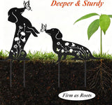 Ouddy Mode 2 Packs Dachshund Garden Decor for Outside, Gardening Dachshund Gifts for Women/Men/Mom/Grandma, Metal Decorative Garden Stakes for Outdoor Lawn Statues Yard Art