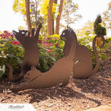 RealSteel I 3 Pack Steel Cat Garden Decor I Outdoor Yard Decorations I Gift for Cat Lovers I Lawn Ornaments and Statues I Garden Signs Decorative Outdoor - Rust