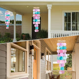 Wind Chimes for Outside - Handcrafted Purple Pink Capiz Shells Windchime Coastal Style Decor for Indoor/Outdoors, Garden Decor, Great Gift for Women, Wind Chimes Lovers and More