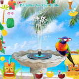 Solar Fountain Cyan Flower, Upgrade 3.5W Solar Bird Bath Fountains, Solar Powered Water Fountain with 7 Nozzles, 4 Fixed Pipes for Hummingbirds, Bird Bath, Garden, Pool, and Pond