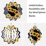 8 Inch Sublimation Wind Spinner, 3D Aluminum Metal Wind Spinner with Hook, Indoor Yard Garden Hanging Decoration, Weather Resistant Rotating Spiral Ornament, Sunflower Number 5