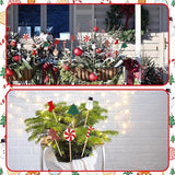 6 Pcs Wooden Christmas Garden Stakes Yard Decoration Front Yard Art Stick Flower Sticks Holiday Supplies for Christmas Indoor and Outdoor Lawn Path Terrace Flower Pots Theme Event Party