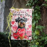Schnauzer Valentine Garden Flag Valentines Day Flags for Outside 12x18 Double Sided Small Yard Flags Dog Valentine's Day Decor Outdoor Lawn Valentines Banners Front Porch