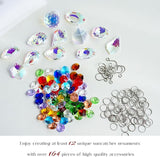 kanpura 164 Pcs DIY Suncatchers Kits Crystal Suncatcher Sun Catchers with Crystals Chandelier Prism Replacement Sun Catcher Beads for Windows Hanging