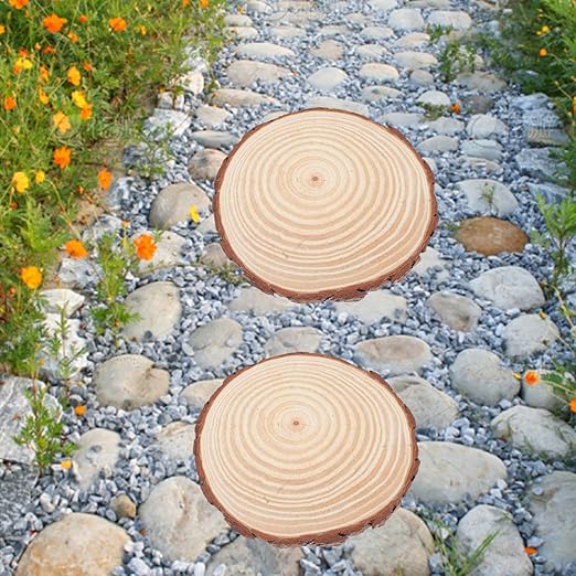 ibasenice 2Pcs Wood Log Garden Stepping Stones for Outdoor Walkway Decorative Durable Pathway Enhancer for Landscaping for Lawn and Garden Pathways