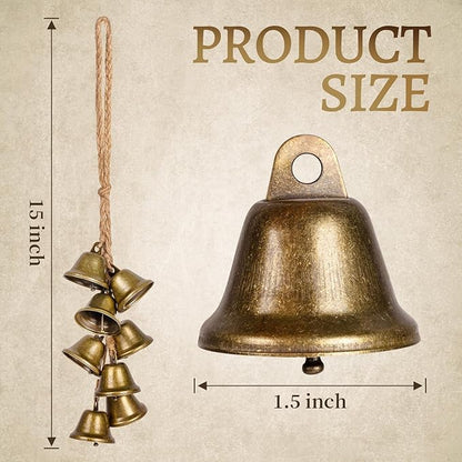 4 Pcs Witch Bells Protection for Door, Hangers Wind Chimes, Door Bell Hanger Christmas Bells for Boho Home Room Decor