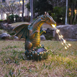 JOYBEE Dragon Solar Garden Statues Outdoor Decoration with LED Light Strings,Dragon Figurine Solar Lights Lawn Décor,Outside Statue Ornament for Patio, Balcony, Yard,Unique Gifts for Mom Grandma