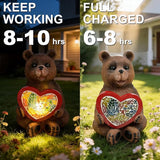 Solar Bear Garden Statues Decor for Outdoor, Brown Bear Figurine Lights for Lawn Patio Yard Decoration - Unique Christmas Housewarming Gift for Grandma Wowen Mom