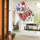 AVOIN colorlife Patriotic 4th of July House Flag 28x40 Inch Double Sided Outside, Welcome American Stars and Stripes Yard Outdoor Decoration