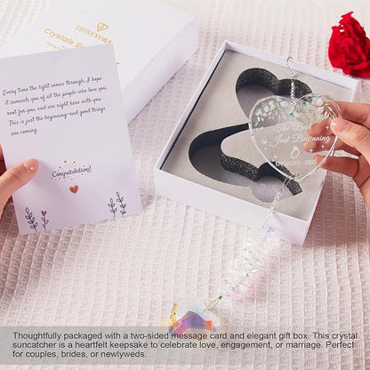 Engagement Gifts for Couples,Crystal Suncatcher for Newly Engaged,Happy Gift for Her,Engagement Gifts for Women,Friends Just Engaged Glass Ornament 2025