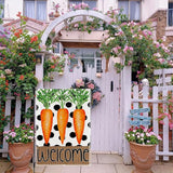1Pcs Easter Garden Flag 12x18 Inch, Double Sided Weatherproof Garden Flag for Outside, Cute Carrot Yard Banner, Welcome Garden Flag, Spring Lawn Sign, Easter Garden Flags for Outdoor Decor
