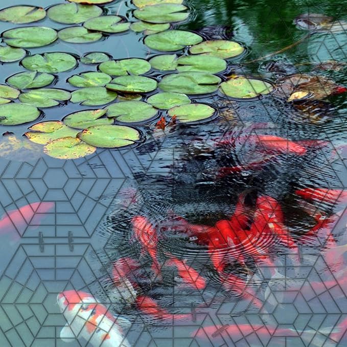 Pond Netting Floating Guard, Fish Protector, Floating Net for Pond, 30 Nets with 90 Connectors & 120 Zip Ties