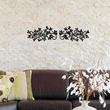 CREATCABIN Black Metal Vine Wall Decor Metal Leaf Wall Art Iron Symmetry Silhouette Tree Leave Plant Sculpture Artwork Sign Ornament Decoration for Living Room Office Garden Balcony 7.9 x 3.9 Inch