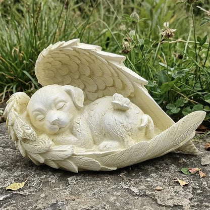 Elenon Dog Pet Memorial Stones Outdoor Statue, Sleeping Dog Memorial Stones Garden Statue Decor, Pet Loss Sympathy Grave Gifts