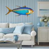 LIFFY Metal Fish Wall Decor,36" Large Tuna Wall Art with Led Lights,Indoor Outdoor Mounted Nautical Hanging Decorations for Home Garden Patio,Gift for Coastal Decor & Ocean Lover