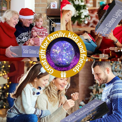 JKIMK Solar Globe Lights Outdoor Waterproof-Solar Balls Garden-Cracked Glass Ball Solar Lights Outdoor-Solar Orbs Outside-Outdoor Decorations Patio & Yard Lawn Backyard Decor