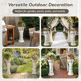 Outdoor Roman Column, MgO Stone-Look Garden Pedestal, Weather-Resistant Decorative Pillar for Porch, Patio, Yard, Wedding and Event Decor