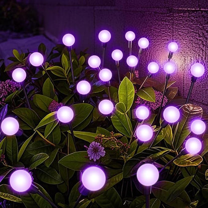 NBQQ Solar Garden Lights Outdoor, Waterproof Solar Powered Lights for Yard Pathway Patio, Swaying Lawn Decor as Gardening Gifts for Women Holiday (Purple, 4 Pack)