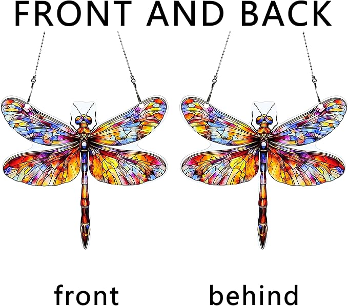 Dragonfly Ornaments Colorful Window Hanging Decorations Home Wall Decor for Indoor Outdoor