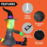 Joiedomi 4FT Halloween Inflatable Witch with Build-in LED Lights - Outdoor Blow Up Decor for Yard, Trees & Parties | Witch Decorations, Waterproof Halloween Inflatables Outdoor, Blow Up Yard Decor