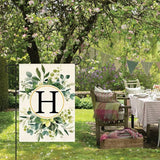 AVOIN colorlife Monogram Letter H Floral Garden Flag 12x18 Inch Double Sided Outside, Family Last Name Initial Yard Outdoor Decoration