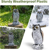 OFFO 2 Pack Fake Owl, Owl Statue for Garden and Yard Decoration, Weatherproof Plastic Outdoor Owl Decor for Porch Pool Patio Yard, 8 in Height, Round + Short Ear Owl