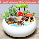 Youeon 12 Pcs Mini Mushroom Figurines Set for Garden Decor, Realistic PVC Tiny Mushroom Ornaments, Cute Miniature Statues for Fairy Garden, Yard, Lawn, DIY Crafts, and Home Decor