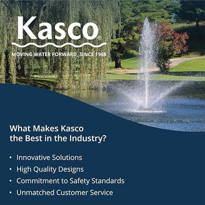 Kasco 1 HP J Series Decorative Fountain - 120V with 50 Ft Electric Power Cord | Pond and Lake Fountain | Efficient Pond Aerator Outdoor