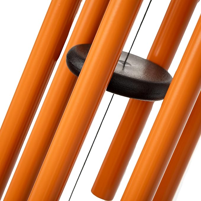 Woodstock Chimes Bells of Paradise Medium 32" Orange Outdoor Memorial Gift, Wind Chimes for Backyard, Porch, Garden Patio Decor, Deep Tone Windchime BPMTER