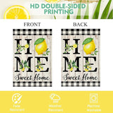 ORTIGIA Summer Lemon Garden Flag 12.5 x 18 Inch Double Sided Burlap Home Sweet Home Yellow Fruit Small Yard Flag Farmhouse Holiday Seasonal Outdoor Outside Decoration