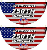 2PCS USA Anniversary 250th Flag, 1.5X3 FT Anniversary Fan Flags, Yard Signs Hanging Decor for Outdoor, Front Door, Porch, Welcome Backdrop with Brass Grommets (Style 4)