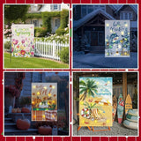 Breling Seasonal Garden Flags Set of 12 Double Sided 12 x 18 Inch Yard Flags with Solar Lights, Holiday Decorations for Outside, 4th of July, Spring, Summer