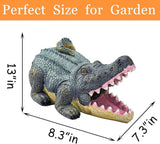 Teaeeno Alligator Decor Statue Gutter Downspout Extension Decorative,Crocodile Gutter Animal Statue Outdoor Decor,3"×4" Rain Gutter Downspout Splash Block,Garden Splash Block Outdoor Sculpture (Green)