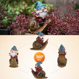 Gnome Garden Decor Statue Solar Gnomes Decorationsfor Yard with Lantern Light Outdoor Decorations forBirthday Patio Mom Gift