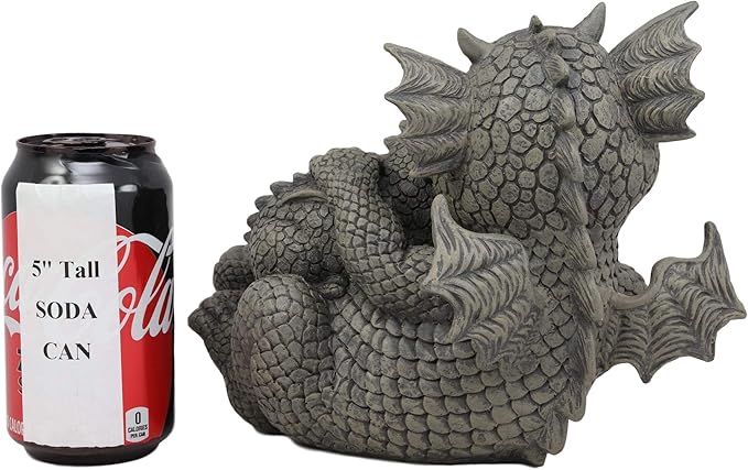 Ebros Garden Dragon Family Mommy and Me Time Statue 8" Long Cute Baby On Mother's Bosom Dragons Faux Stone Resin Finish Figurine Fantasy Home Decor
