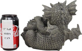 Ebros Garden Dragon Family Mommy and Me Time Statue 8" Long Cute Baby On Mother's Bosom Dragons Faux Stone Resin Finish Figurine Fantasy Home Decor